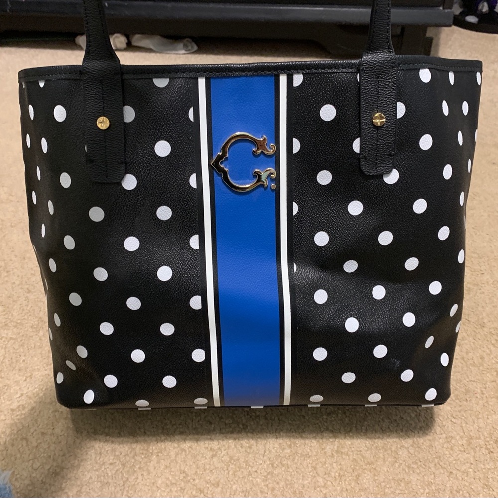 COPY - LAST CHANCE Black and White Polka Dot tote